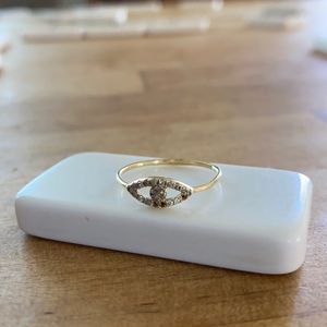 Evil eye diamond ring 14kgold